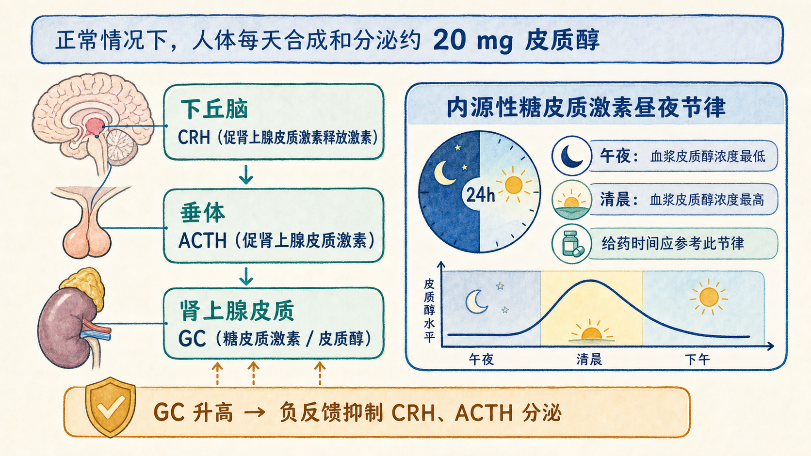 GC 分泌和调节完整示意图
